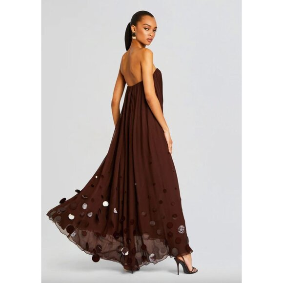 retrofete Helena Strapless Dress Deep Brown Womens Size Small - Picture 2 of 16